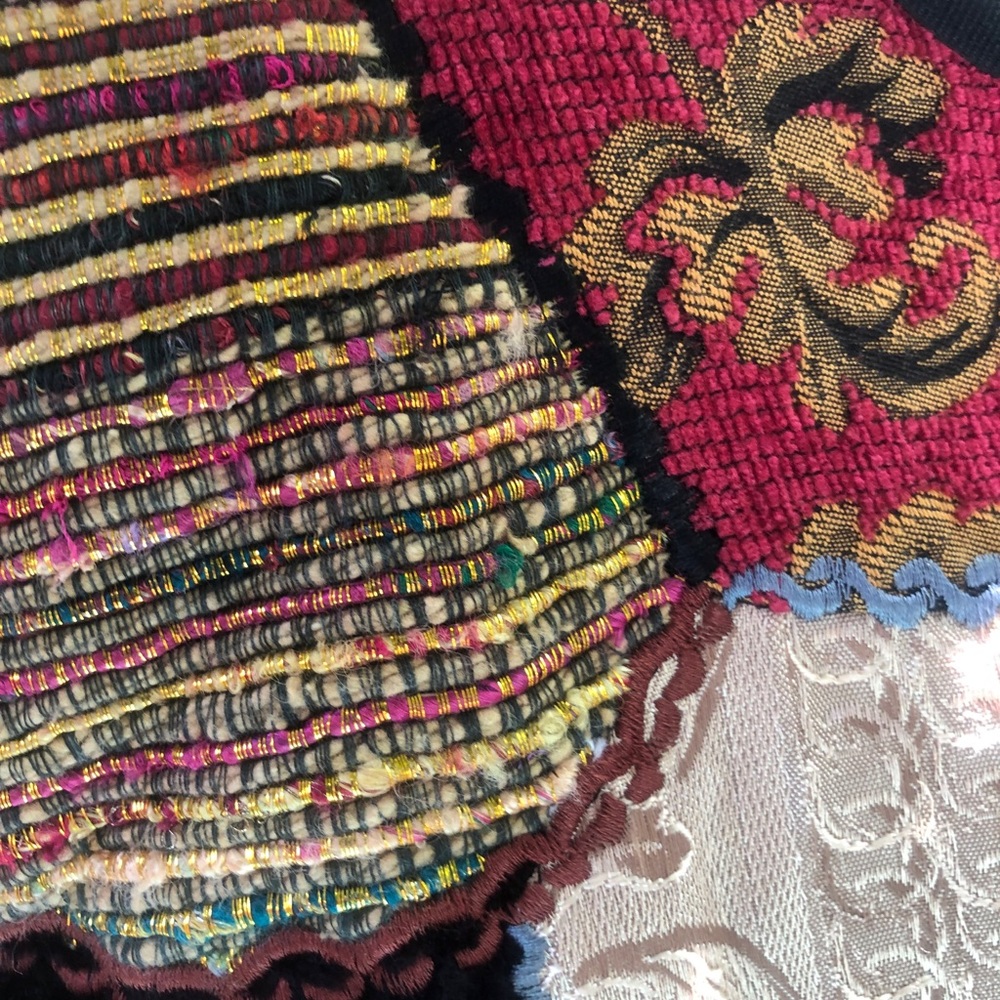 Vintage Allure Tapestry Patchwork Jacket Coat Bla… - image 8